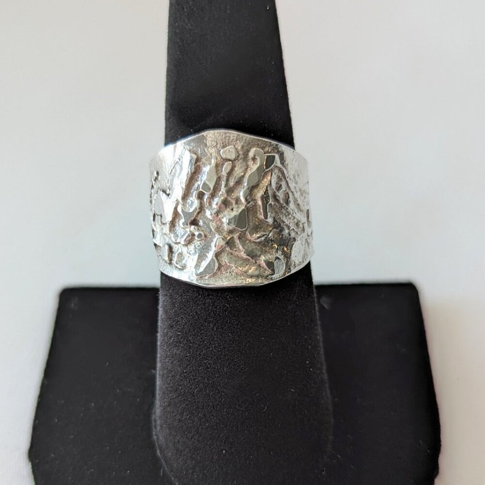 Unique Handcrafted Artisan Sterling Silver Ring Size 8